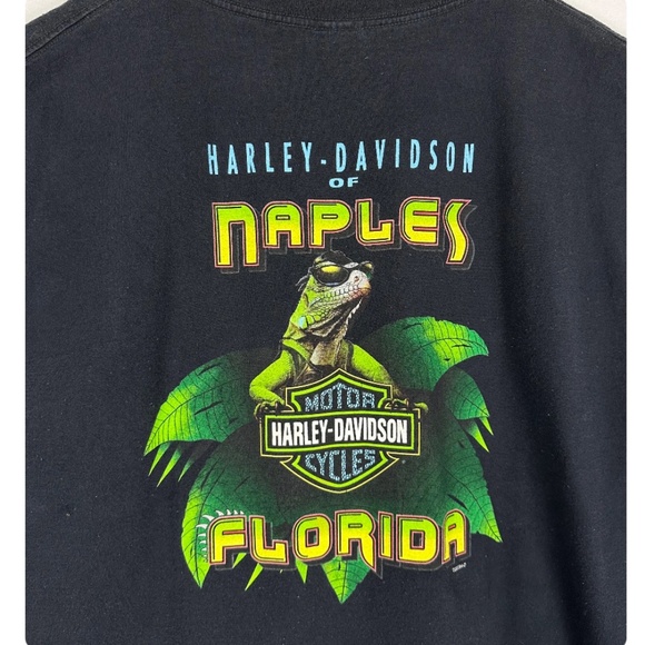 Vintage 2000’s Harley Davidson Sleeveless Reptile with Sunglasses Lizard - 2XL - Picture 4 of 7